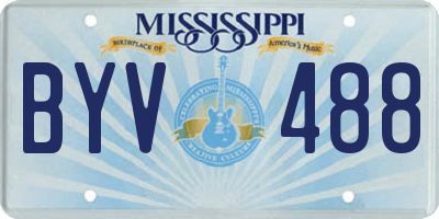 MS license plate BYV488