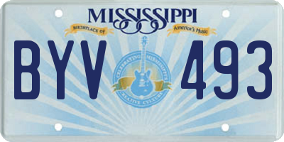 MS license plate BYV493