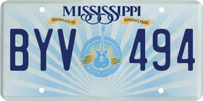 MS license plate BYV494