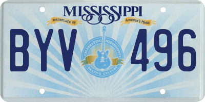 MS license plate BYV496