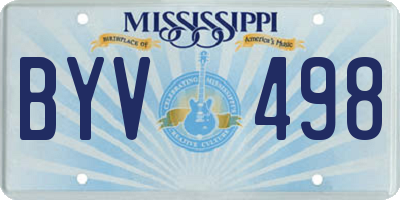 MS license plate BYV498