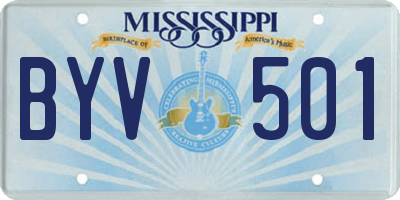 MS license plate BYV501