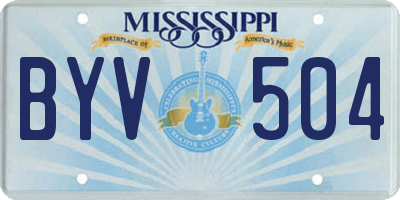 MS license plate BYV504