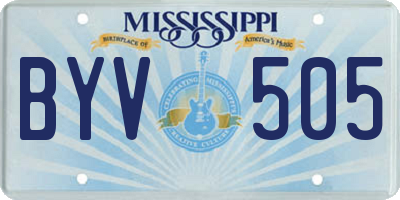 MS license plate BYV505