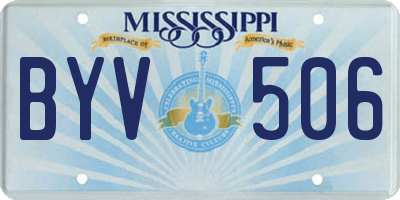 MS license plate BYV506