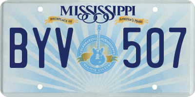MS license plate BYV507