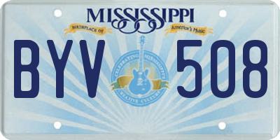 MS license plate BYV508