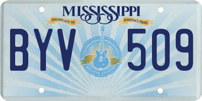 MS license plate BYV509