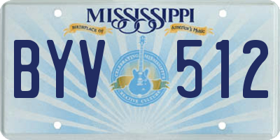 MS license plate BYV512