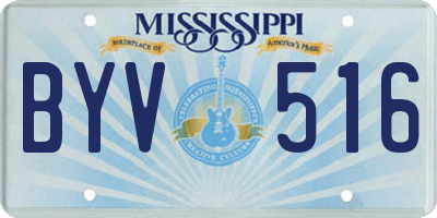 MS license plate BYV516