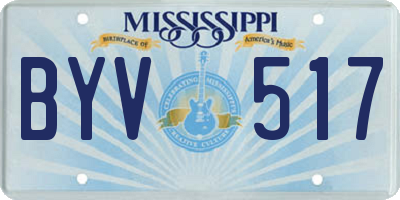 MS license plate BYV517