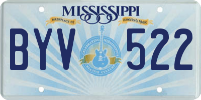 MS license plate BYV522
