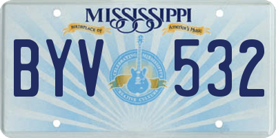 MS license plate BYV532