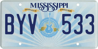 MS license plate BYV533