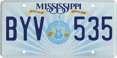 MS license plate BYV535