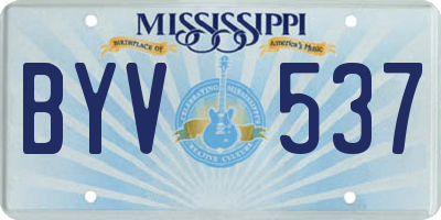 MS license plate BYV537