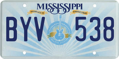 MS license plate BYV538