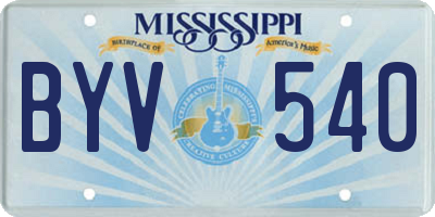 MS license plate BYV540