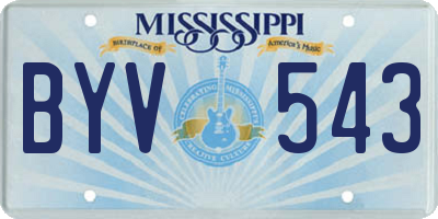 MS license plate BYV543