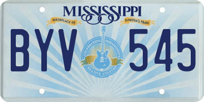 MS license plate BYV545