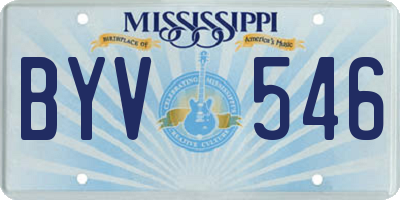 MS license plate BYV546