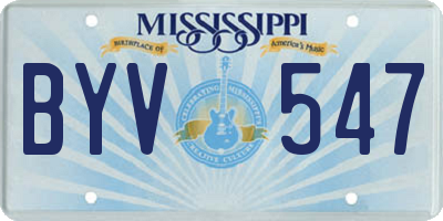 MS license plate BYV547