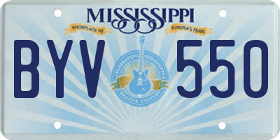 MS license plate BYV550
