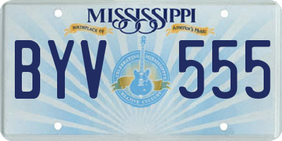 MS license plate BYV555