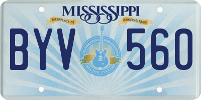 MS license plate BYV560