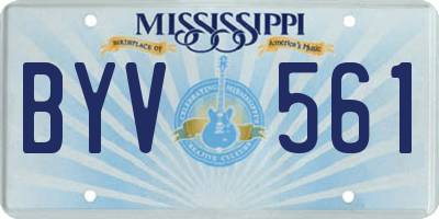 MS license plate BYV561