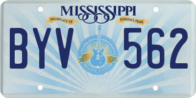 MS license plate BYV562