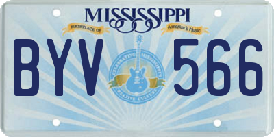 MS license plate BYV566
