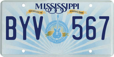 MS license plate BYV567