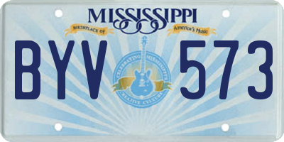 MS license plate BYV573