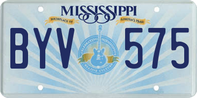MS license plate BYV575
