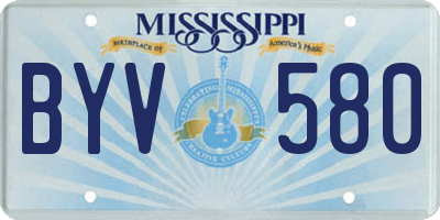 MS license plate BYV580