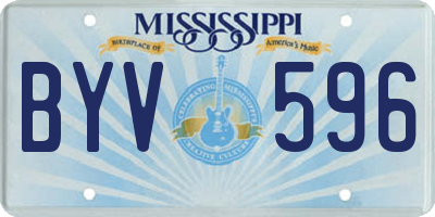 MS license plate BYV596
