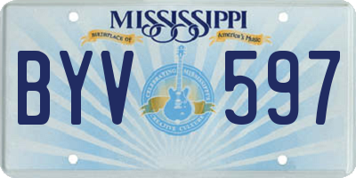 MS license plate BYV597