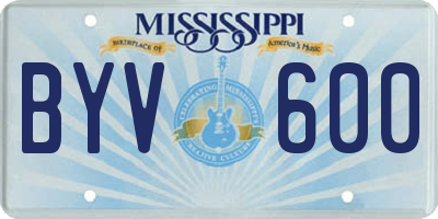 MS license plate BYV600