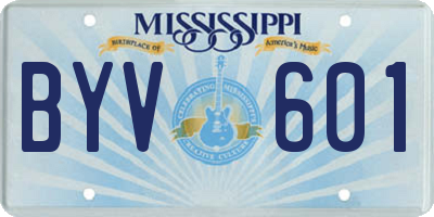 MS license plate BYV601