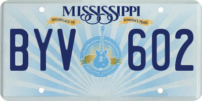MS license plate BYV602