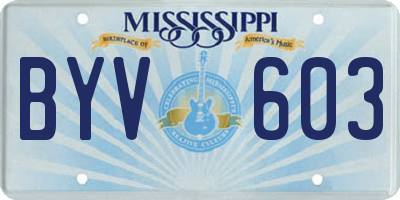 MS license plate BYV603