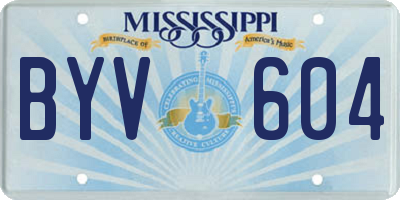 MS license plate BYV604