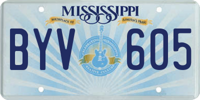 MS license plate BYV605