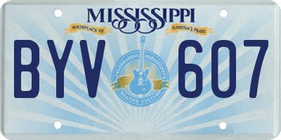 MS license plate BYV607