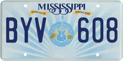MS license plate BYV608