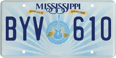 MS license plate BYV610