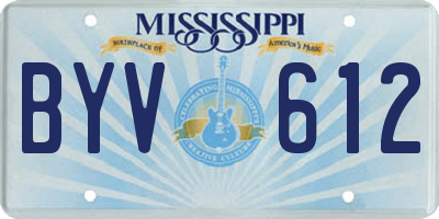 MS license plate BYV612