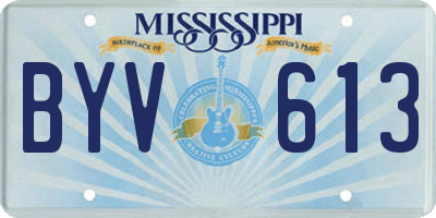 MS license plate BYV613