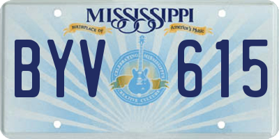 MS license plate BYV615